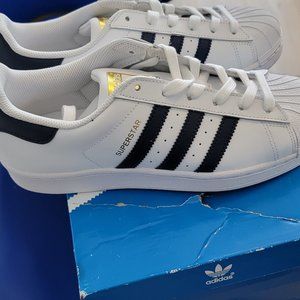 Womens adidas Superstar Athletic Shoe - White / Blue